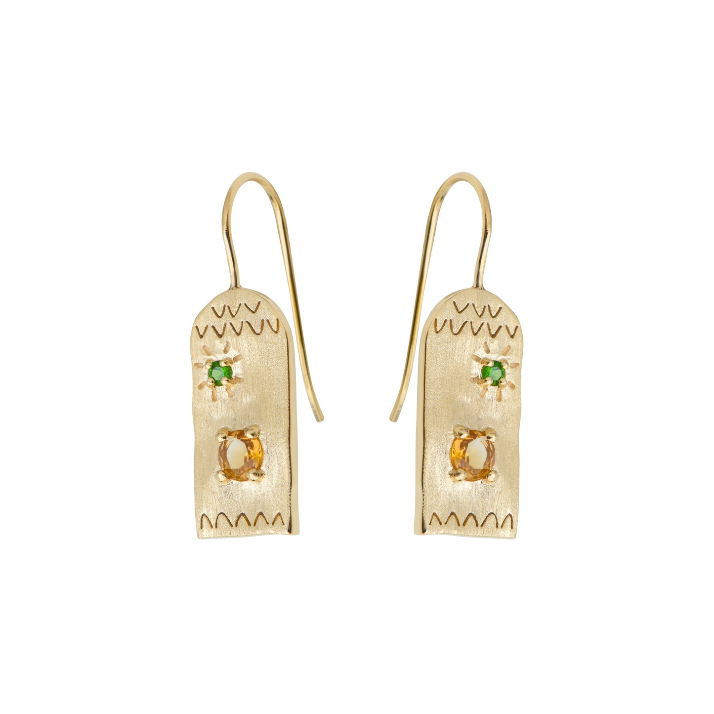 Boucles d'oreilles - TANIA ÉMERAUDE CITRINE
