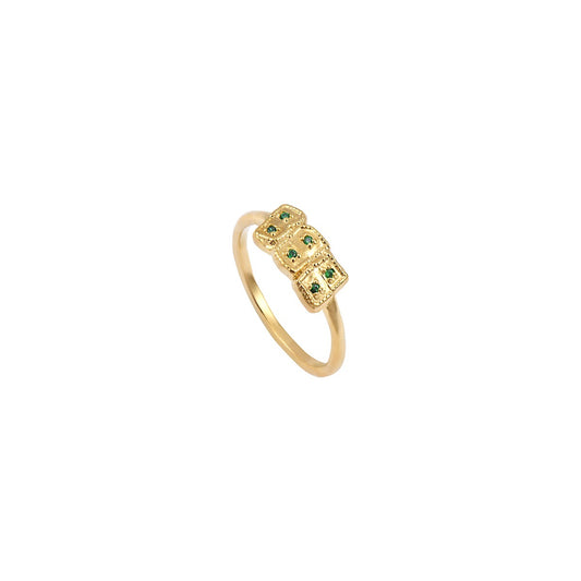 Ring - THEA diagonal emeralds